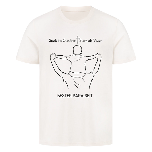 Personalisiertes Herren Shirt - Stark im Glauben Stark als Vater