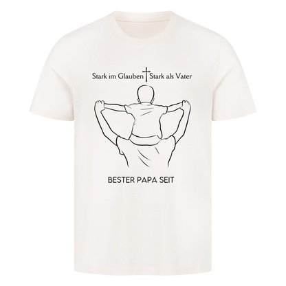 Personalisiertes Herren Shirt - Stark im Glauben Stark als Vater
